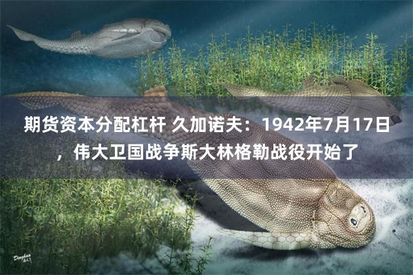 期货资本分配杠杆 久加诺夫：1942年7月17日，伟大卫国战争斯大林格勒战役开始了