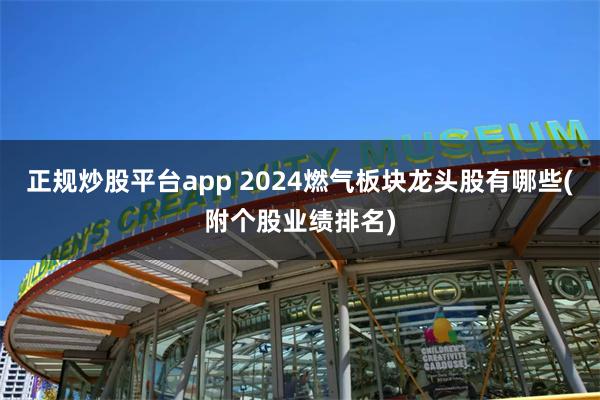 正规炒股平台app 2024燃气板块龙头股有哪些(附个股业绩排名)