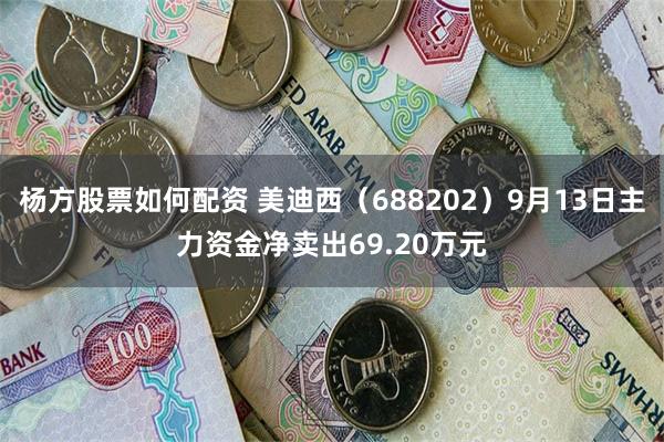 杨方股票如何配资 美迪西（688202）9月13日主力资金净卖出69.20万元